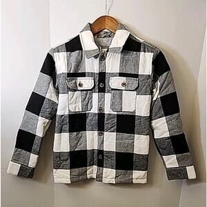 Gap Kids Black And White Plaid Shirt Jacket Shacket Size 10/LG Kids NEW With Tag